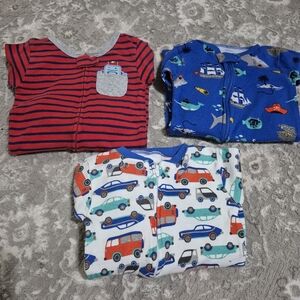 Carter's Boy's Pirate, Robot, Cars, Cotton Sleeper Set Size 24M